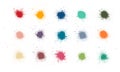 Colorful paint stains set, color splatter